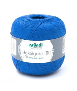 HAKELGARN 100 fil coton à crocheter - Grundl - certifié Oeko-Tex 130 Bleu