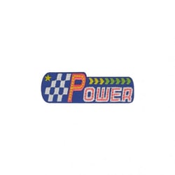 Ecusson thermocollant Power quadrillage 1,5cm x 6,5cm