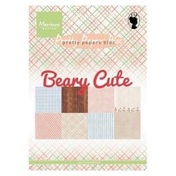 Bloc de 32 papiers scrapbooking 15 x 21 cm Marianne Design BEARY CUTE