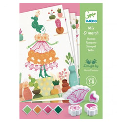 DJ08741 Tampons Mix and Match Flower Girls Stamp Set - Djeco