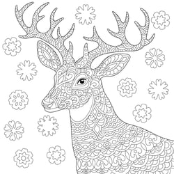 Tableau sur toile à colorier cerf 30x30 cm