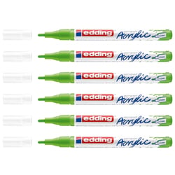 Lot de 6 marqueurs acryliques pointe fine 1-2 mm - EDDING - Vert Jaune