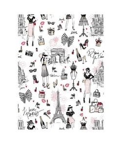 Tissu coton enduit j'aime Paris de 160 cm de largeur J AIME PARIS BLANC vendu par 50 cm