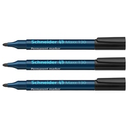 Lot de 3 marqueurs permanents - SCHNEIDER - pointe ogive 1-3 mm - noir