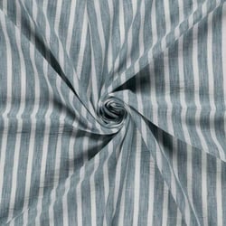 Tissu Polyester aspect Lin Rayures Anna sur fond Bleu gris