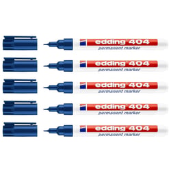 Lot de 5 marqueurs permanents - EDDING - Pointe extra fine 0,75 mm - Bleu - 404