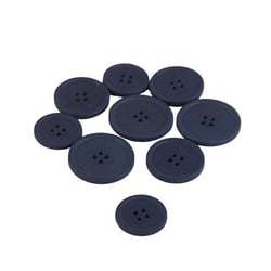 Bouton bio résine 4 trous bleu marine