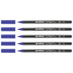 Lot de 5 Feutres Porcelaine - EDDING - Pointe Pinceau 1-4 mm - Bleu