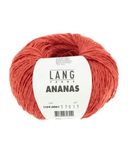 Pelote à tricoter ANANAS – Lang Yarns - Fil durable en lyocell et fibres d’ananas 61 Rouge
