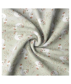 Tissu coton cygnes de 150 cm de largeur ecynotilleul vendu par 50 cm