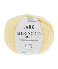 Pelote de laine à tricoter pour layette MERINO 200 BEBE - Lang Yarns 314 Jaune