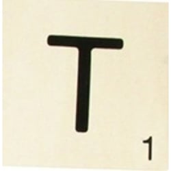 Grande lettre en bois façon scrabble 10 cm Lettre T