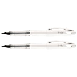 Feutre plume Pentel Tradio - Noir - Pointe moyenne - Corps vernis