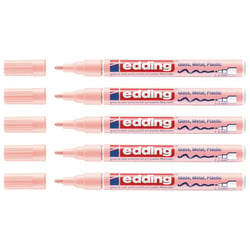 Lot de 5 marqueurs peinture brillante EDDING 751 - pointe balle 1-2 mm - rose pastel