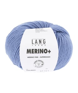 Pelote de Laine à tricoter MERINO + (PLUS) - Lang Yarns Bleu (033)