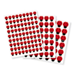 MégaCréa DIY - Gommettes coccinelles de 0,8 à 1,9 cm 153 pièces