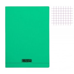 Cahier - A4 (21x29,7cm) - Petits carreaux - 96 pages - Polypro - Vert