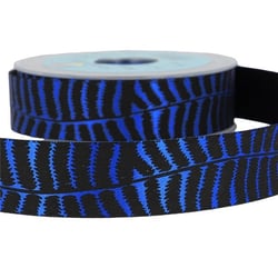 Bobine 20m Ruban zébré Bleu 25mm