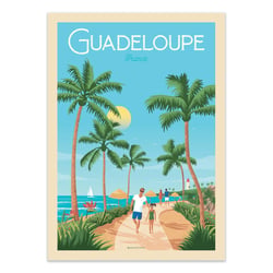 Affiche 30x40 cm - Guadeloupe - Olahoop Travel Posters