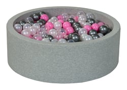 Piscine à balles Aire de jeu + 450 balles perle, transparent, rose clair, argent - Velinda