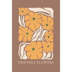 Tableau sur toile Friendly Flowers 45x65 cm