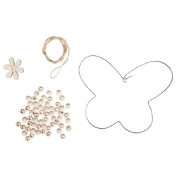 Kit: Papillen en fil av.perles en bois, 17,5x13cm, à suspendre,