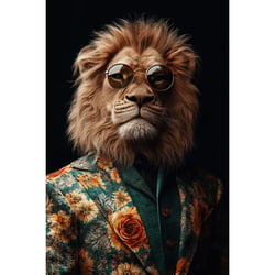 Tableau sur toile lion stylé 45x65 cm