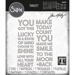 Gabarit de découpe pour machine Sizzix Tim Holtz - Texte Audacieux #2 - 7 pièces