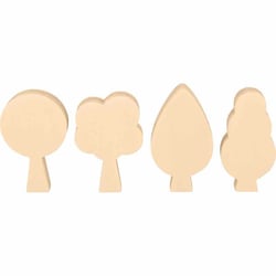 4 arbres en bois à décorer