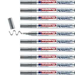Lot de 10 marqueurs peinture permanente - EDDING - 753 argent - Pointe 1-2,5 mm