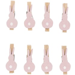 8 Pinces Petits Lapins - Rose