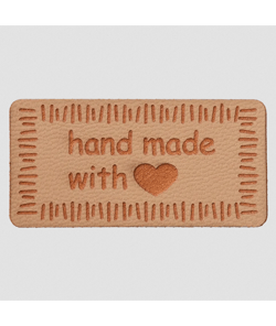 Étiquettes rectangulaires "Handmade" Prym – 40 x 20 mm – En PVC souple – Pour créations textiles faites main 016 beige-camel