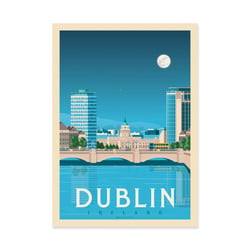 Affiche 30x40 cm - Dublin - Olahoop Travel Posters
