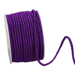 4 mètres de cordon, cordelette unie tressée décoration, scrapbooking couture 4 mm VIOLET