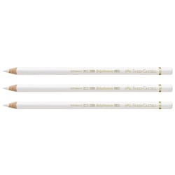 Crayon de couleur Faber-Castell Polychromos - Mine grasse 3,8 mm - Blanc - Lot de 3