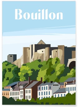 Affiche ville Bouillon | A3 : 29,7x42cm