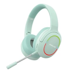 Casque Audio Gaming Sans Fil Pliable Réduction De Bruit Avec Microphone Vert YONIS