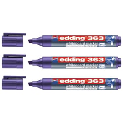 Marqueur pour tableaux blancs EDDING 363 - Pointe biseautée 1-5 mm - Violet - Lot de 3