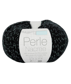 Fil À Tricoter PERLE NACREE - Distrifil 02 Noir