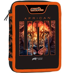 Trousse garnie Africa Lion Animal Planet Must 21 CM - 2 compartiments