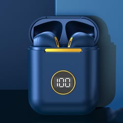 Ecouteurs Bluetooth Sport Sans Fil Réduction De Bruit Affichage LED Étanche Bleu YONIS