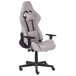 Siège de Gamer Gris Clair en Tissu Nylon et Métal Ergonomique à Rotation 360 °et Repose-Bras ajustables Roulettes à Fonction de Freinage