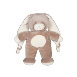 Peluche Lapin Doudou Nœud Taupe - 28 cm