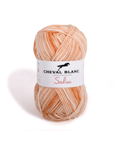 Fil de coton et Acrylique à tricoter ou crocheter SALSA - Cheval Blanc 402 Jacquard Orange