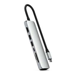 Satechi Hub USB-C Slim Multiport 7-in-1 Ethernet 1Gbit Power Delivery 100W Argent