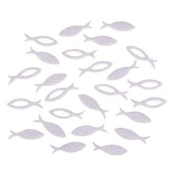 Feutre Miniatures Poisson, 3,5x1x0,2cm, 2 sortes, 36pces, blanc