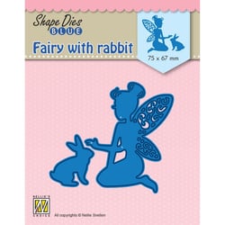Gabarit de découpe pour machine - Nellie's Choice - Fée avec lapin - 7,5 x 6,7 cm