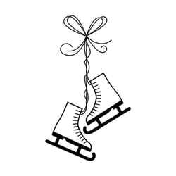 Artemio - Tampon en bois Patins 55x32mm
