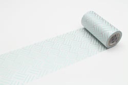 MT CASA MOTIF 10cm rayé tressage bleu argent - corner izumi - 10 m x 100mm