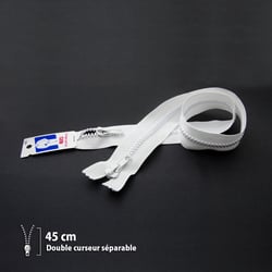 Fermeture Z68, séparable 6 mm double curseur - 45cm